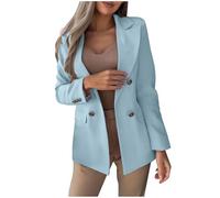 Mrat Blazers Jacket for Women UK Ladies Open Front Solid Color Lapel Suit Long Sleeve Tailored Cardigans Blazer Elegant Lightweight Jackets Button Casual Coat Formal Jacket Business Work Office