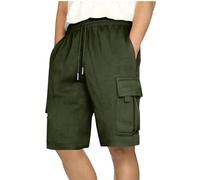 Mrat Cargo Shorts Men Casual Camo Shorts with Multi Pockets Drawstring Combat Elasticated Waist Bottoms Summer Lightweight Comfy Soft Cropped Pants Golf Workout Fitness Outdoor Durable Joggings