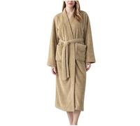 Mrat Dressing Gown Women Super Soft Fleece Bathrobe Terry Towelling Hooded Robe Ladies Thick Flannel Luxury Housecoat Shearling Spa Robe Winter Warm Fluffy Bathrobe Loungewear Nightwear Sleepwear