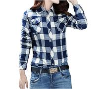 Mrat Fleece Lined Jackets for Women Uk Plaid Flannel Shirt Shacket with Pocket Long Sleeve Button Down Winter Warm Coat Ladies Fluffy Fuzzy Shirts Sherpa Oversized Sweatshirt Sweater Lumberjacket