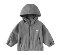 Mrat Girls Boys Rain Jackets Age 2-12 Years Kids Waterproof Coats Outdoor Windproof Raincoat Hooded Zip Up Lightweight Soft Jackets with Pockets Toddler Long Sleeve Fleece Lined Jacket Running Walking