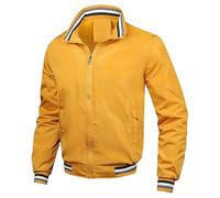 Mrat Harrington Jackets Men Lightweight Jackets Casual Smart Jacket Windbreaker Bomber Full Zip Up Long Sleeve Stand Collar Tops Sport Work Walking Hiking Golf Running Going Out