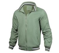 Mrat Harrington Jackets Men Lightweight Jackets Casual Smart Jacket Windbreaker Bomber Full Zip Up Long Sleeve Stand Collar Tops Sport Work Walking Hiking Golf Running Going Out