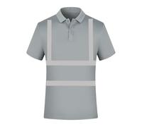 Mrat Hi Viz VIS High Visibility Polo Shirt Men Yellow Orange Navy Safety Security Work Button Breathable Lightweight Workwear Top Reflective Tape Sweatshirt Crew Neck Short Sleeves T Shirts s