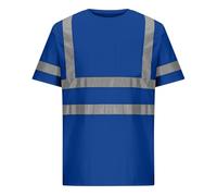 Mrat Hi Viz VIS High Visibility Shirts Men Short Sleeve T Shirt Reflective Tape Safety Security Work Utility Tops Breathable Lightweight Tee Shirts Quick Dry Training Athletic Top with Pocket