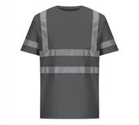 Mrat Hi Viz VIS High Visibility Shirts Men Short Sleeve T Shirt Reflective Tape Safety Security Work Utility Tops Breathable Lightweight Tee Shirts Quick Dry Training Athletic Top with Pocket