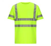 Mrat Hi Viz VIS High Visibility Shirts Men Short Sleeve T Shirt Reflective Tape Safety Security Work Utility Tops Breathable Lightweight Tee Shirts Quick Dry Training Athletic Top with Pocket