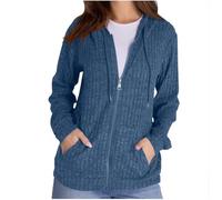 Mrat Hoodies for Women UK Oversized Zip Up Hoodie Drawstring Long Sleeve Pullover Tops Knit Ribbed Lightweight Jumpers Ladies Casual Loose Sweater Cozy Tunics Work Gym Running Workout Size S-2XL