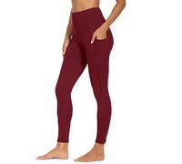 Mrat Leggings for Women UK with Pockets Elastic High Waisted Pants Ladies Elegant Solid Stretchy Gym Leggings Lightweight Soft Trousers Opaque Tummy Control Yoga Pants Workout Sports Running 3XL