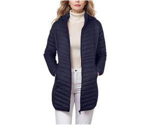 Mrat Lightweight Down Jacket for Women Ladies Puffer Jacket with Detachable Hood Longline Winter Warm Coat Outdoor Windproof Jackets Water-Resistant Insulated Travel Adjustable Packable