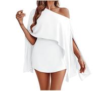 Mrat Loungewear Sets for Women Ladies Elegant 3 Pieces Outfits Off Shoulder Side Split Sleeve Tops + Strap Tank Top + Shorts Co Ord Sets Leisure Suits Solid Color Tracksuit Homewear Party Wedding