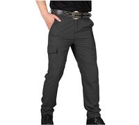 Mrat Men's Casual Work Trousers Waterproof Cargo Pants Straight Slim-Fit Trouser Loose Tight Pants Elastic Waist Bottoms Quick Dry Pant Combat Multi-Pocket Trousers Long Pant Sports Outdoor Hiking 4XL