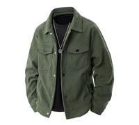 Mrat Men's Corduroy Jackets Uk Winter Warm Jacket Vintage Lapel Colar Button Down Coats Thermal Slim Fit Shirts Long-Sleeve Casual Loose Fit Trucker Jacket with Pockets Overcoat Shackets Outwear M-5XL