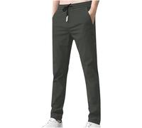 Mrat Mens Cotton Linen Drawstring Pants Casual Summer Trousers Elastic Waist Bottoms Sweatpants Loose Fit Lightweight Pants Gym Workout Running Jogging Solid Beach Baggy Straight Leg Trouser Sale