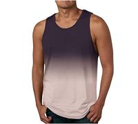 Mrat Men's Cotton Vests,Tank Tops,Sleeveless Breathable Slim Fit Summer Top 3D Gradient Print Vest Everyday Athletic wear, Easy Fit Men Workout Shirts Soft Comfy Undershirt Training Gym Sports M-6XL