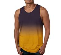 Mrat Men's Cotton Vests,Tank Tops,Sleeveless Breathable Slim Fit Summer Top 3D Gradient Print Vest Everyday Athletic wear, Easy Fit Men Workout Shirts Soft Comfy Undershirt Training Gym Sports M-6XL