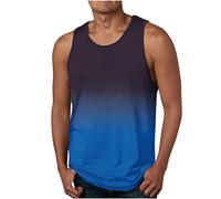 Mrat Men's Cotton Vests,Tank Tops,Sleeveless Breathable Slim Fit Summer Top 3D Gradient Print Vest Everyday Athletic wear, Easy Fit Men Workout Shirts Soft Comfy Undershirt Training Gym Sports M-6XL