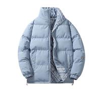 Mrat Mens Down Jackets Winter Thicken Warm Jacket Reversible Lightweight Soft Coat Windproof Jacket Outdoor Padded Hiking Puffer Jackets Loose Quilted Climbing Plus Size S-4XL