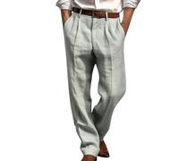 Mrat Mens Formal Trousers Casual Business Office Work Pants Pleated Elasticated Stretch Waist Pants Straight Leg Bottoms Slim Fit Smart Trousers for Men Comfort Soft Classic Wrinkle-Resistant