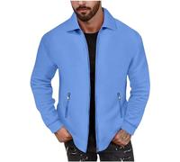 Mrat Mens Jacket Harrington Jacket Lightweight Breathable Jackets Long Sleeve Zip Up Laydown Collar Bomber Coat Waffle Casual Fall Windbreaker Outwear Baseball Collar Cargo