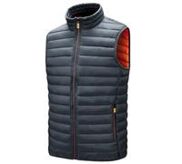 Mrat Men's Lightweight Gilet Quilted Puffer Padded Thermal Vest Stand Collar Button Cargo Pocket Zipper Down Jacket Windproof Sleeveless Bodywarmer Waistcoat Outerwear Golf Running Hiking 6XL