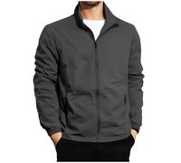 Mrat Men's Lightweight Jacket Bomber Jackets Windbreaker Outdoor Coats Baseball Sports Cargo Jacket with Zip Pockets Long Sleeve Zip Pullover Solid Color Tops Work Walking Hiking Golf Running Uk 10-22