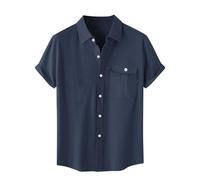 Mrat Men's Linen Cotton Shirts Casual Shirt Regular Fit Short Sleeve Button Down Tops Summer Comforty Dressy T-Shirt Office Business Work Pullover Beach Uk 8 10 12 14 16 18 20 22 Deals Promotion Gifts