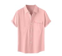 Mrat Men's Linen Cotton Shirts Casual Shirt Regular Fit Short Sleeve Button Down Tops Summer Comforty Dressy T-Shirt Office Business Work Pullover Beach Uk 8 10 12 14 16 18 20 22 Deals Promotion Gifts