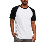 Mrat Mens Muscle Slim Fit T Shirts Short Sleeve Casual Tee Shirt Athletic Workout Soft Breathable Underwear Stretch Color Blocked Top Lightweight Quick Dry Bodybuilding Tees Gym Running Going Out
