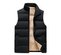 Mrat Men's Outerwear Gilets Fleece Lined Body Warmer Vest Windproof Tops Winter Thermal Golf Gilet Jackets with Pockets Plus Size Puffer Lightweight Coat Sleeveless Zip Quilted Waistcoat 6XL