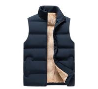 Mrat Men's Outerwear Gilets Fleece Lined Body Warmer Vest Windproof Tops Winter Thermal Golf Gilet Jackets with Pockets Plus Size Puffer Lightweight Coat Sleeveless Zip Quilted Waistcoat 6XL