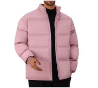 Mrat Mens Padded jacket Winter Warm Jacket Lightweight Down Jacket Puffer Thicken Casual Hybrid Jacket Windproof Quilted Outwear Jacket Insulated Coat Stand Collar Zip Jacket Hiking Plus Size M-5XL