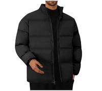 Mrat Mens Padded jacket Winter Warm Jacket Lightweight Down Jacket Puffer Thicken Casual Hybrid Jacket Windproof Quilted Outwear Jacket Insulated Coat Stand Collar Zip Jacket Hiking Plus Size M-5XL