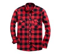 Mrat Mens Plaid Shirts Long Sleeve Button Down Checked Tops Casual Loose Shirts Lumberjack Regular Fit Jackets Lapel Pockets Shackets Lightweight Soft Comfy Cardigans Tartan Checked Tops 3XL