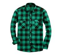 Mrat Mens Plaid Shirts Long Sleeve Button Down Checked Tops Casual Loose Shirts Lumberjack Regular Fit Jackets Lapel Pockets Shackets Lightweight Soft Comfy Cardigans Tartan Checked Tops 3XL