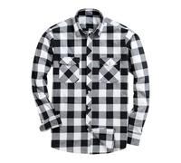 Mrat Mens Plaid Shirts Long Sleeve Button Down Checked Tops Casual Loose Shirts Lumberjack Regular Fit Jackets Lapel Pockets Shackets Lightweight Soft Comfy Cardigans Tartan Checked Tops Clearance 3XL