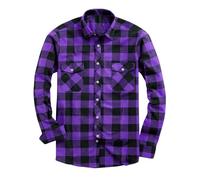 Mrat Mens Plaid Shirts Long Sleeve Button Down Checked Tops Casual Loose Shirts Lumberjack Regular Fit Jackets Lapel Pockets Shackets Lightweight Soft Comfy Cardigans Tartan Checked Tops 3XL