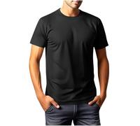 Mrat Men's Quick Dry Stretchy T-Shirt Summer Thin Sports Tee Casual Lightweight Short Sleeve Tops Muscle Fit Shirts Solid Color Comfy Pullover Breathable Soft Gym Top Cycling Sports Athletic Work