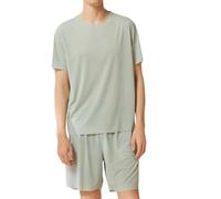 Mrat Mens Short Pyjamas Sets Nightwear PJs Two Piece Outfit Cool-Touch Sleepwear Round Neck T-Shirt Top Shorts Bottoms Summer Breathable & Moisture-Wicking Suits for Men Loungewear Homewear L-4XL