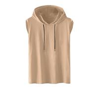 Mrat Men's Sleeveless Hoodies Workout Athletic Training Tank Tops Vest Gym Hooded Sports Bodybuilding Fitness Muscle T Shirts Sweatshirt Lightweight Drawstring Hiking Tee Running Pullover Sale S-4XL