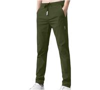 Mrat Men's Stretch Pants Quick-Dry Loose Fit Trousers Casual Slim Fit Pants Classic-Fit Wrinkle-Resistant Pleated Trousers Drawstring Straight Pockets Elastic Waist Bottoms Plus Size M-5XL