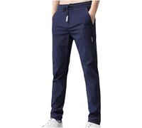 Mrat Men's Stretch Pants Quick-Dry Loose Fit Trousers Casual Slim Fit Pants Classic-Fit Wrinkle-Resistant Pleated Trousers Drawstring Straight Pants Pockets Elastic Waist Bottoms Plus Size M-5XL Sale
