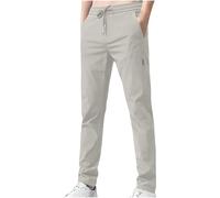 Mrat Men's Stretch Pants Quick-Dry Loose Fit Trousers Casual Slim Fit Pants Classic-Fit Wrinkle-Resistant Pleated Trousers Drawstring Straight Pockets Elastic Waist Bottoms Plus Size M-5XL