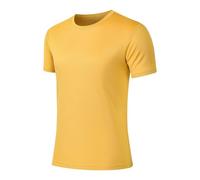 Mrat Mens T-Shirts Quick Dry Short Sleeve Tops Moisture Wicking Athletic Running Tee Muscle Shirt Breathable Work Undershirts Hiking Gym Running Workout Fitness UK 8 10 12 14 16 18 20 s Yellow