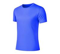 Mrat Mens T-Shirts Quick Dry Short Sleeve Tops Moisture Wicking Athletic Running Work Tee Muscle Fit Shirt Lightweight Breathable Work Undershirts Hiking Gym Running Workout Fitness UK Size 8-20 Blue