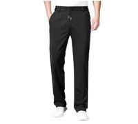 Mrat Mens Trousers Casual Summer Pants Lightweight Drawstring Elasticated Waist Trousers with Pockets Formal Business Work Office Bottoms Solid Color Comfy Soft Pant Breathable Loose Fit Jogging L-5XL