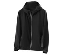 Mrat Men's UPF 50+ Full Zip Up Sun Protection Hoodie Jackets Lightweight UV Shirts Breathable Quick Dry Athletic Tops Cool Elastic Stretch Shirt Sunscreen Outdoor Hiking Fishing Performance 5XL Black