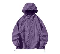 Mrat Men's UPF 50+ Light Jacket Full Zip Sun Screen Protection Hoodies Long Sleeve Sun Tops Windbreaker Lightweight Thin Coat Quick Dry Camping Walking Hiking Fishing Outdoor UK s Purple