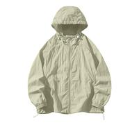 Mrat Men's UPF 50+ Light Jacket Full Zip Sun Screen Protection Hoodies Long Sleeve Sun Tops Windbreaker Lightweight Thin Coat Quick Dry Camping Walking Hiking Fishing Outdoor UK S-4XL Army Green