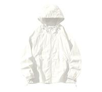 Mrat Men's UPF 50+ Light Jacket Full Zip Sun Screen Protection Hoodies Long Sleeve Sun Tops Windbreaker Lightweight Thin Coat Quick Dry Camping Walking Hiking Fishing Outdoor UK s White